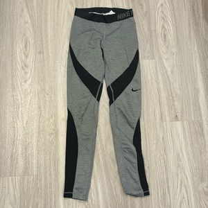 Nike Pro Hyperwarm Gray and Black Leggings